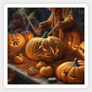 Halloween Pumpkin Carving Sticker